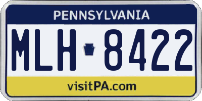 PA license plate MLH8422