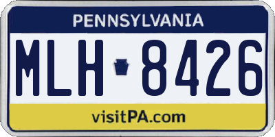 PA license plate MLH8426