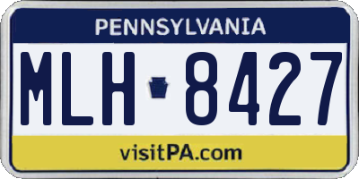 PA license plate MLH8427