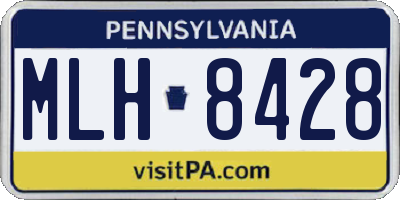 PA license plate MLH8428