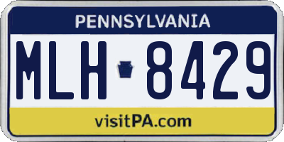 PA license plate MLH8429