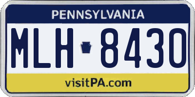 PA license plate MLH8430
