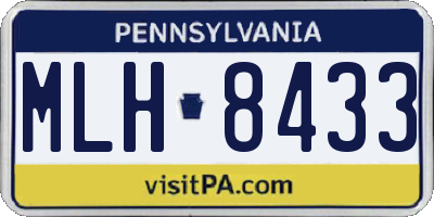 PA license plate MLH8433