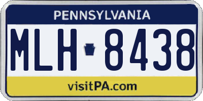 PA license plate MLH8438