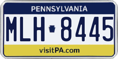 PA license plate MLH8445