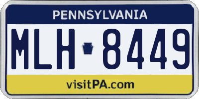 PA license plate MLH8449