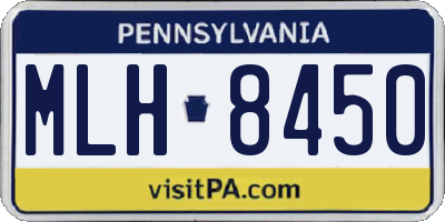 PA license plate MLH8450