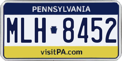 PA license plate MLH8452