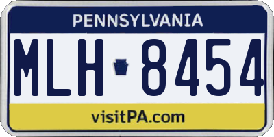 PA license plate MLH8454