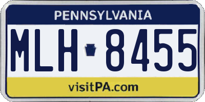 PA license plate MLH8455