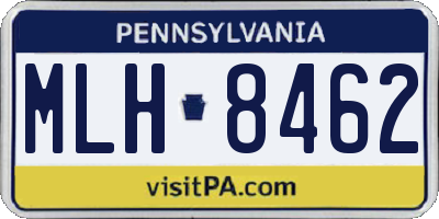 PA license plate MLH8462