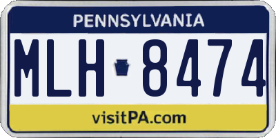 PA license plate MLH8474