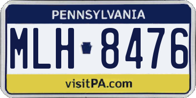 PA license plate MLH8476