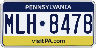 PA license plate MLH8478