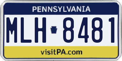 PA license plate MLH8481