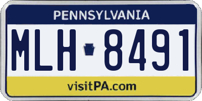 PA license plate MLH8491