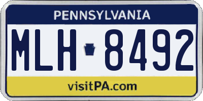 PA license plate MLH8492
