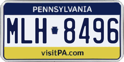 PA license plate MLH8496