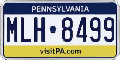 PA license plate MLH8499