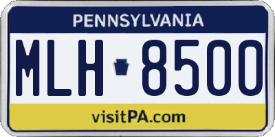 PA license plate MLH8500