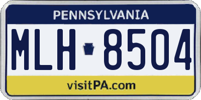 PA license plate MLH8504
