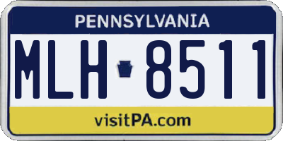 PA license plate MLH8511