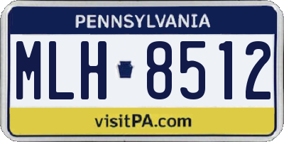 PA license plate MLH8512