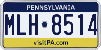 PA license plate MLH8514