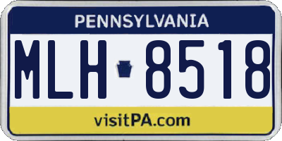 PA license plate MLH8518