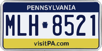 PA license plate MLH8521