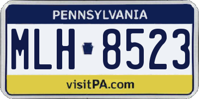 PA license plate MLH8523