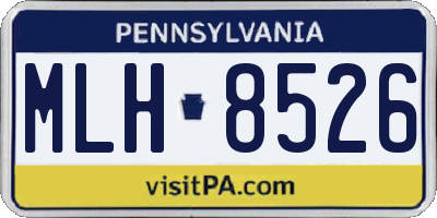 PA license plate MLH8526