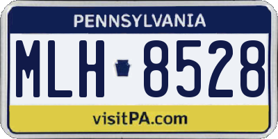 PA license plate MLH8528