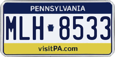 PA license plate MLH8533