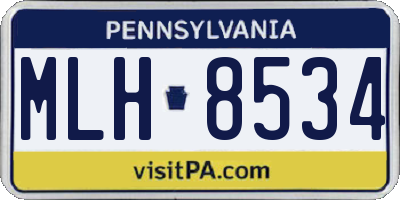 PA license plate MLH8534