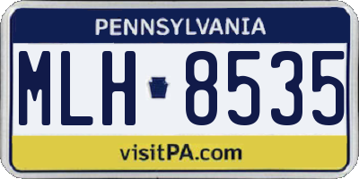 PA license plate MLH8535