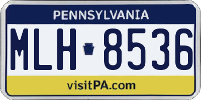 PA license plate MLH8536