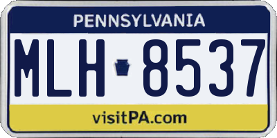 PA license plate MLH8537