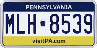PA license plate MLH8539