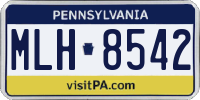 PA license plate MLH8542