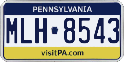 PA license plate MLH8543