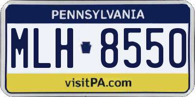 PA license plate MLH8550