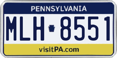 PA license plate MLH8551