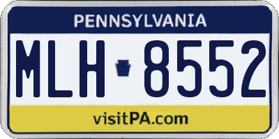 PA license plate MLH8552