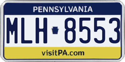 PA license plate MLH8553