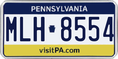 PA license plate MLH8554