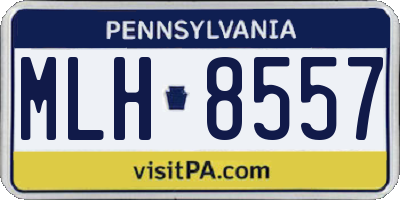 PA license plate MLH8557