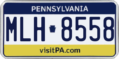 PA license plate MLH8558