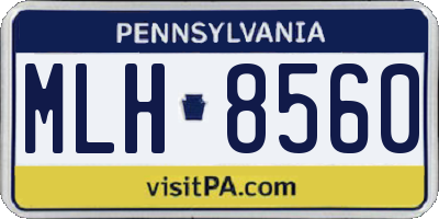 PA license plate MLH8560
