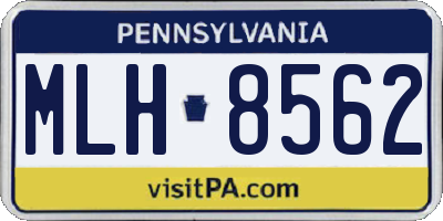 PA license plate MLH8562
